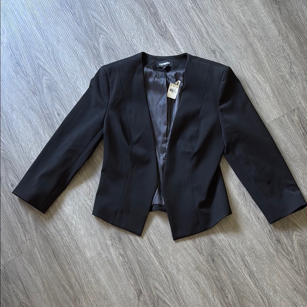 Express Black Blazer Modern Cut Suit Jacket